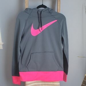 Nike Charcoal and Neon Pink Hoodie